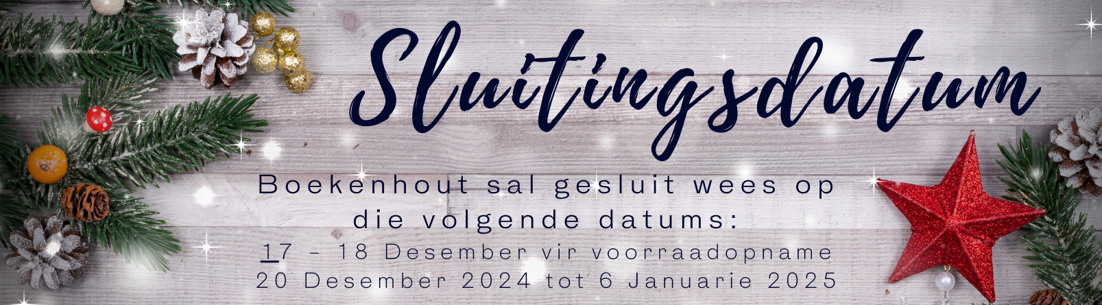 Desember sluitingsdatums